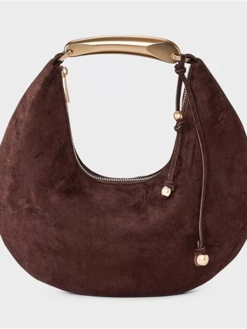 Brown Suede A NEW DAY target Crescent Shoulder Bag with Gold Hardware